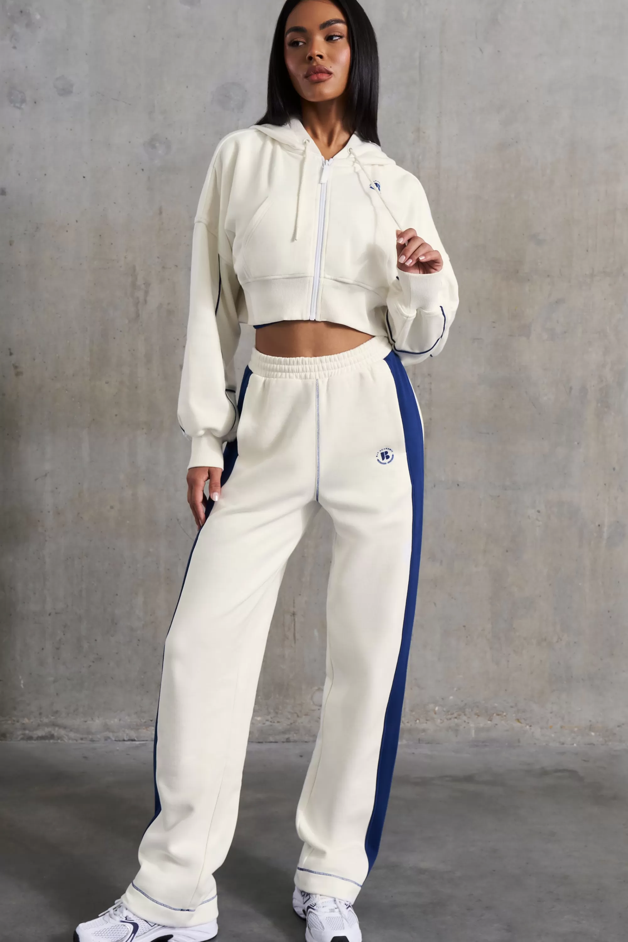 Oh Polly Wide Leg Sweatpants in White Best